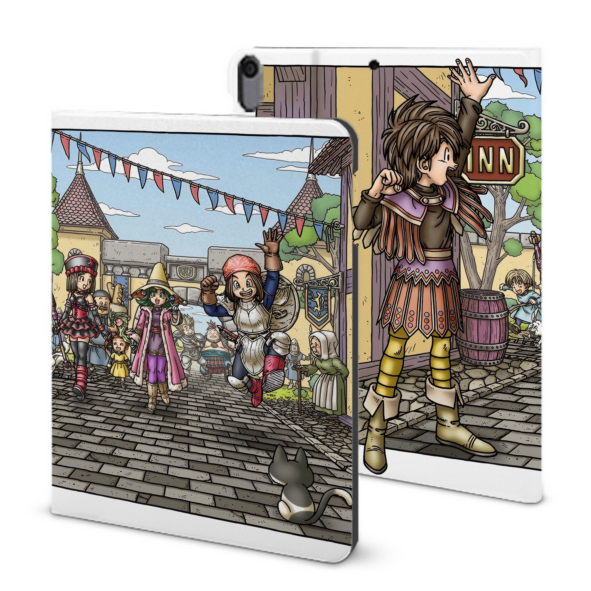 （画像用） ドラゴンクエスト Doragon Kuesuto Dragon Quest IPad ケース ブック型 PUレザー TPU 耐衝撃 軽量 薄型 ペン収納なし 全面保護 IPad 各モデル対応